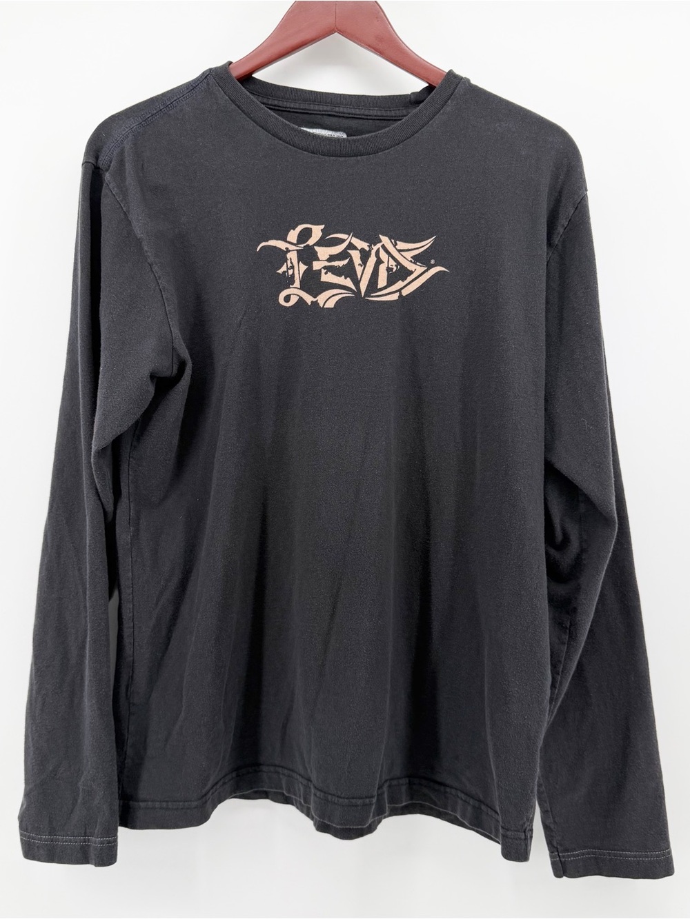 Levi's Red Tab Mens Large Black Graphic Long Sleeve T-Shirt Y2K Gothic Tribal